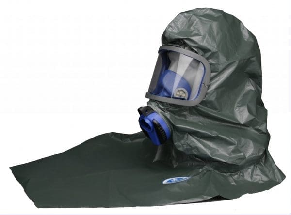 Military-grade hood in Tychem material